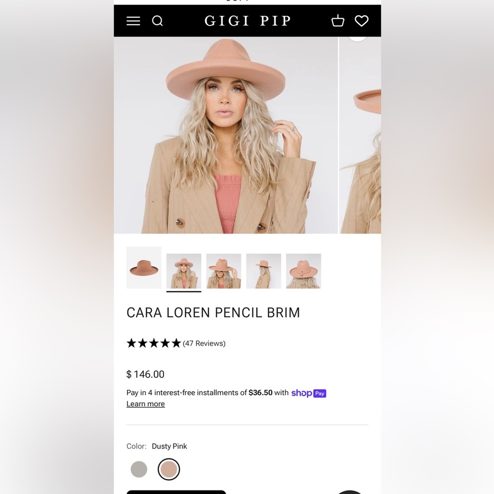 Gigi pip x Cara Loren hat